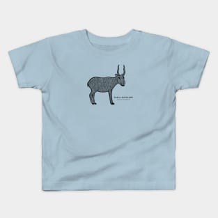 Saiga Antelope with Common and Scientific Name - animal design Kids T-Shirt